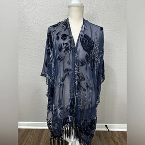 Jacques Vert Velur Kimono Long Cardigan Cover Up